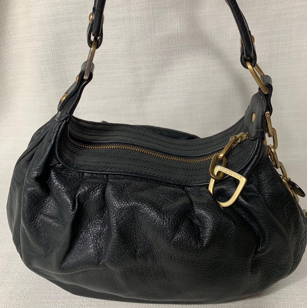Juicy Couture Black Pebble Leather Hobo Bag